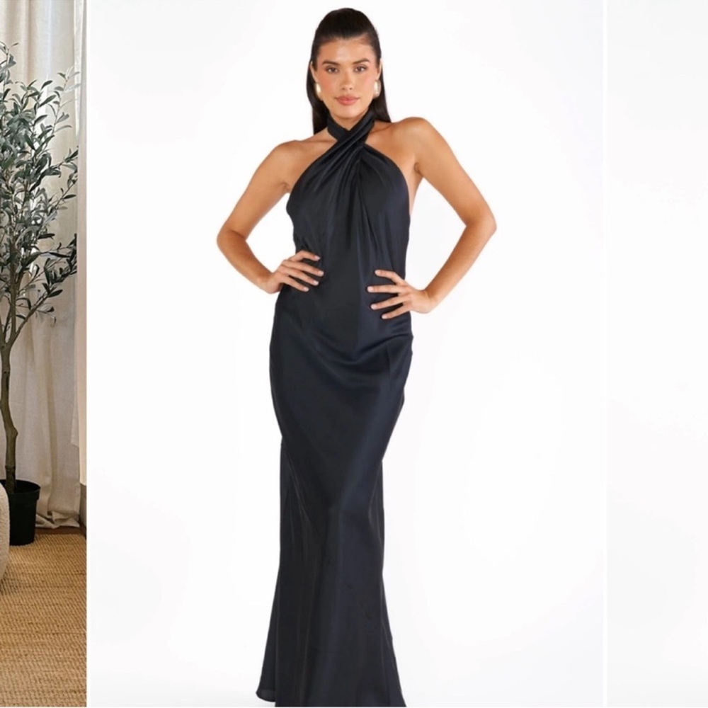 Elegant Black Halter Dress